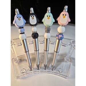 Pick a 4-Pack of Pretty Penguin Pens by PenGwensPosh-Assorted Colors w/Black Ink